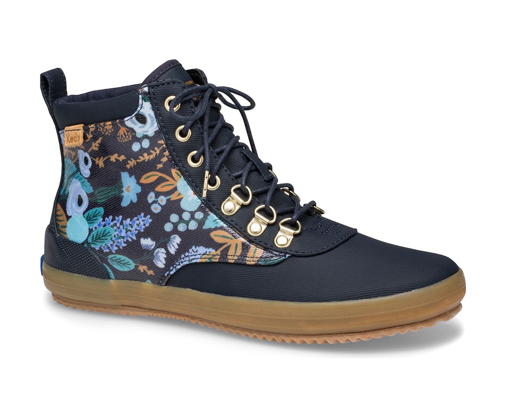 Botas Keds Mujer Azul Marino - Rifle Paper Co. Scout Water-Resistant Garden Party - 903-RHWSUT